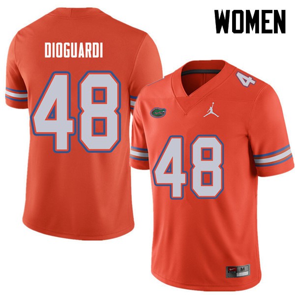 Jordan Brand Women #48 Brett DioGuardi Florida Gators College Football Jerseys Orange